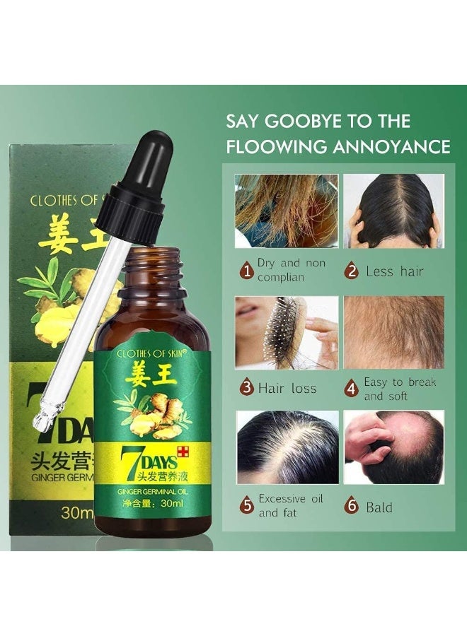 7 Days King of  Ginger Germinal Oil 30 ml Hair Growth Scalp Care Strengthening Nourishing Oil - Image 2